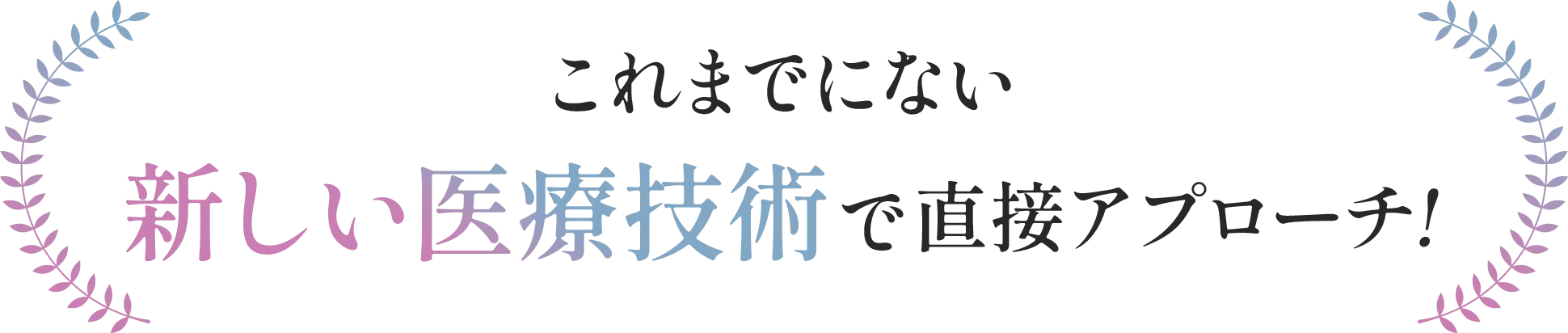 これまでにない新しい医療技術で直接アプローチ！